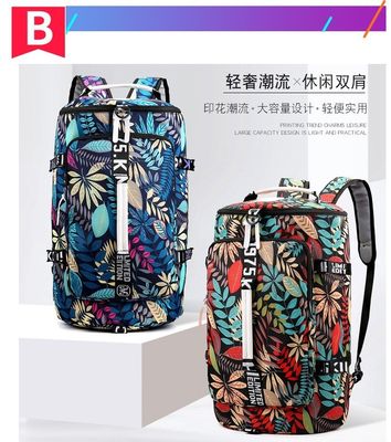 Saco feminino com padrão floral Saco de ginástica Saco de fitness para atividades ao ar livre e viagens