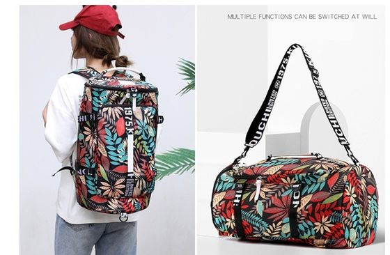 Saco feminino com padrão floral Saco de ginástica Saco de fitness para atividades ao ar livre e viagens