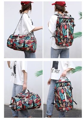 Saco feminino com padrão floral Saco de ginástica Saco de fitness para atividades ao ar livre e viagens