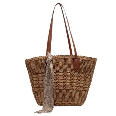 Saco de areia de palha de moda feminina personalizado com material de palha