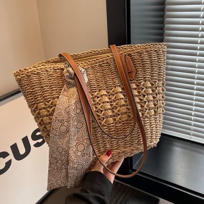 Saco de areia de palha de moda feminina personalizado com material de palha