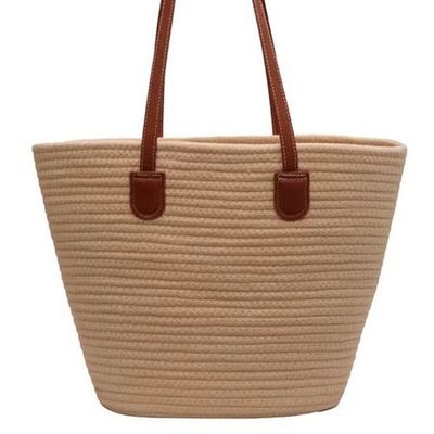 Saco de palha de tecido natural feito à mão A combinação perfeita de estilo e função