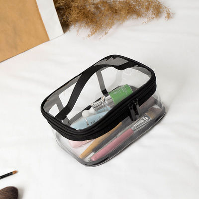 Saco transparente de tamanho médio para artigos de higiene e beleza de viagem
