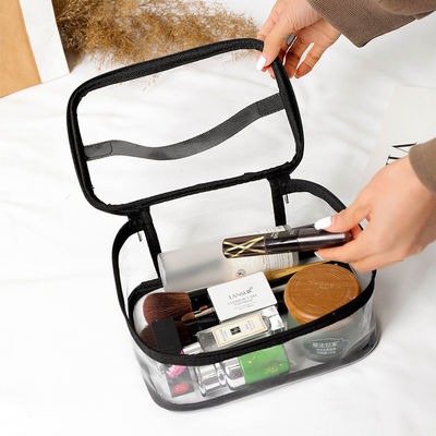 Saco transparente de tamanho médio para artigos de higiene e beleza de viagem