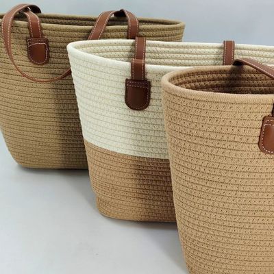 Saco de palha de tecido natural feito à mão A combinação perfeita de estilo e função