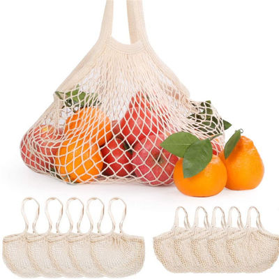Saco de algodão de malha reutilizável para frutas e vegetais