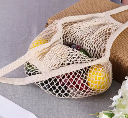 Saco de algodão de malha reutilizável para frutas e vegetais