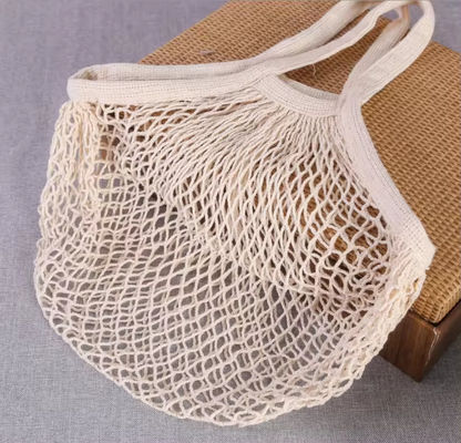 Saco de algodão de malha reutilizável para frutas e vegetais