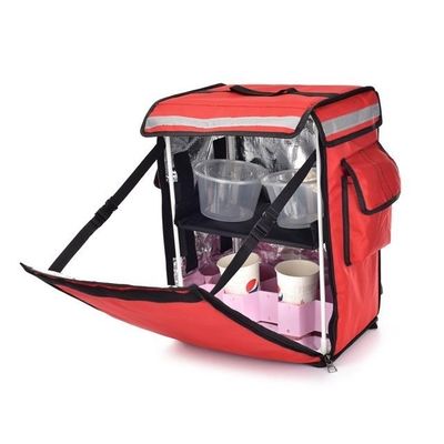 Mochila de entrega aquecida de várias camadas com porta-copas para embalagens de bebidas termais