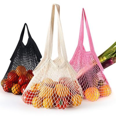 Saco para compras de frutas e vegetais feito de algodão orgânico reutilizável
