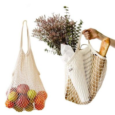 Saco para compras de frutas e vegetais feito de algodão orgânico reutilizável