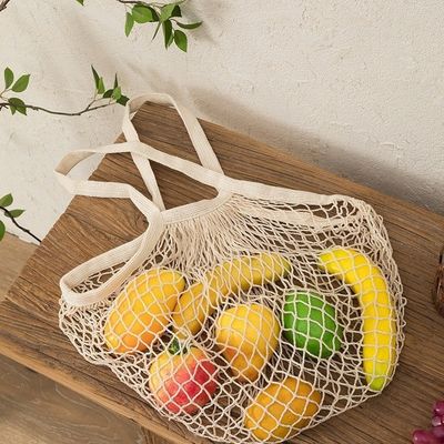 Saco para compras de frutas e vegetais feito de algodão orgânico reutilizável