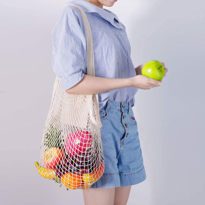 Saco para compras de frutas e vegetais feito de algodão orgânico reutilizável