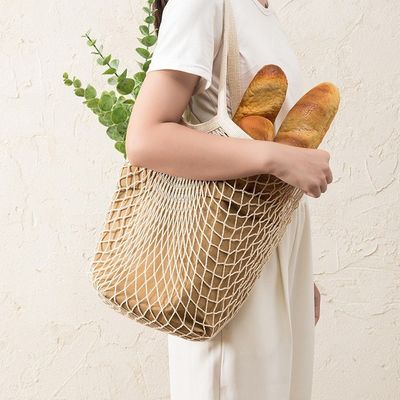 Saco para compras de frutas e vegetais feito de algodão orgânico reutilizável