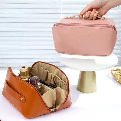 Saco cosmético de lona impermeável Moda Viagens Armazenamento Mulher maquiagem caixa com fecho