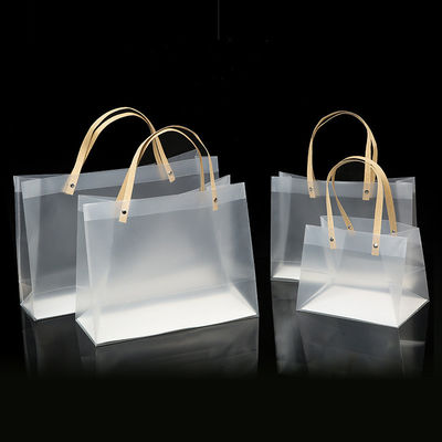 Saco de embalagem de compras de presentes transparente reutilizável com alças mais recente estilo de moda