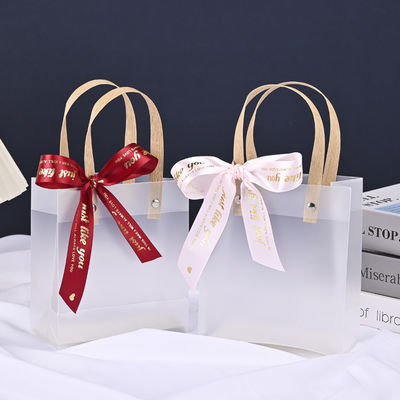 Saco de embalagem de compras de presentes transparente reutilizável com alças mais recente estilo de moda