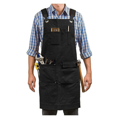 Restaurante Bar Essential Lavado Canvas Chef Bib Apron com bolso de ferramentas e logotipo personalizado