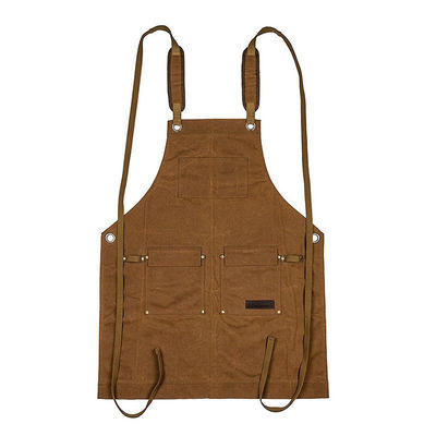 Restaurante Bar Essential Lavado Canvas Chef Bib Apron com bolso de ferramentas e logotipo personalizado