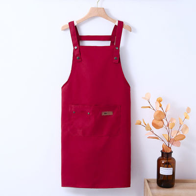 Lâmina de seda Impresso Logotipo personalizado Regular Bib Canvas Chef Avental para Mulheres Cozinhar