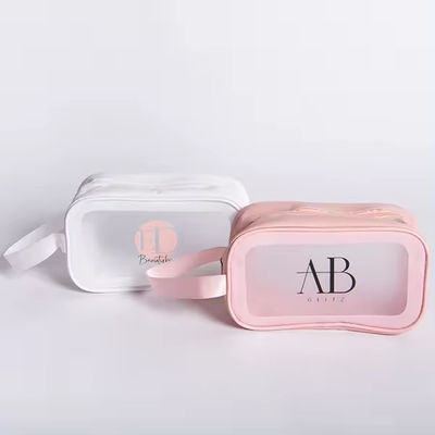 Saco impermeável congelado Logotipo personalizado Impresso Saco Cosmético de Moda Saco de PVC Saco de maquiagem