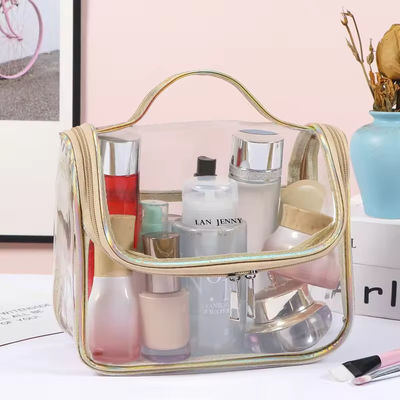 Compras Beleza transparente Viagens Toiletry PVC Custom Cosmetic Bag para viagens