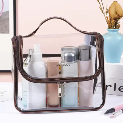 Compras Beleza transparente Viagens Toiletry PVC Custom Cosmetic Bag para viagens