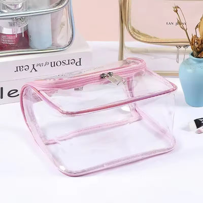 Compras Beleza transparente Viagens Toiletry PVC Custom Cosmetic Bag para viagens