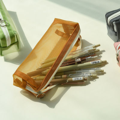 Exame do estudante Special Casca lápis transparente malha bolso de lápis para cosméticos conveniência