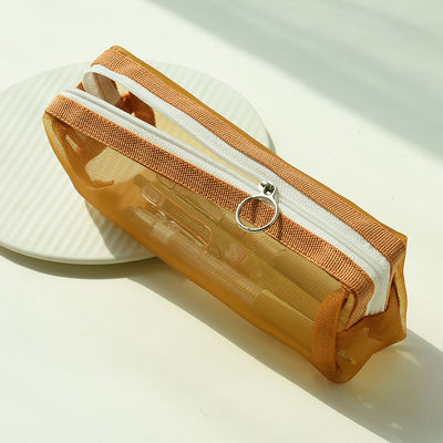 Exame do estudante Special Casca lápis transparente malha bolso de lápis para cosméticos conveniência
