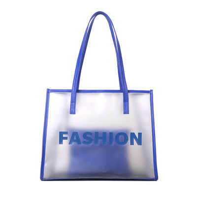 Logotipo personalizado Logotipo de moda PVC Tote Saco de compras para embalagens transparentes de produtos