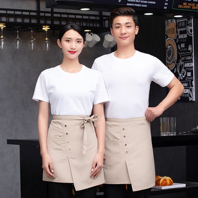 Logotipo personalizado Profissional Restaurante personalizado Garçom Garçom Meio avental com bolso