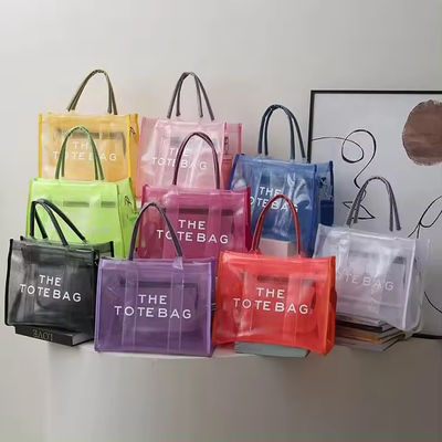 Todos os Tempos Moda Estilo Grande Capacidade Impressão dobrável Saco de compras de PVC transparente