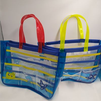 2024 Sacos de praia de PVC transparente e transparente de grande capacidade para produtos essenciais da vida diária