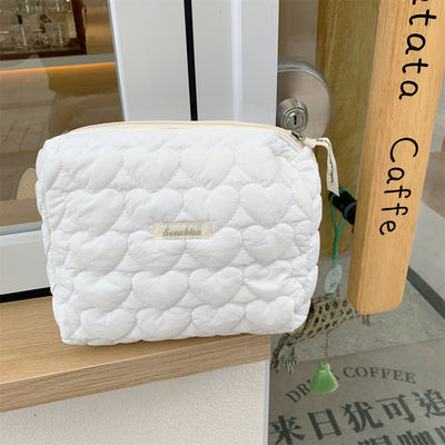 Poliéster Custom Logo Puffed Puffer Pouch Maquiagem de grande capacidade Bolsas de colcha de retalhos Caixa cosmética