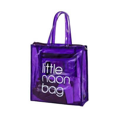 Saco transparente de PVC para praia de verão Logotipo personalizado à prova d'água Tamanho grande Cor doces