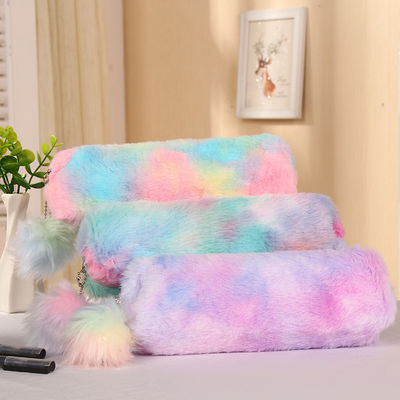 Bolsa de Papel de Veludo Longa de Aprendizagem de Plush Bolsa de Lápis Coração de Menina Bolsa de Lápis de Grande Capacidade