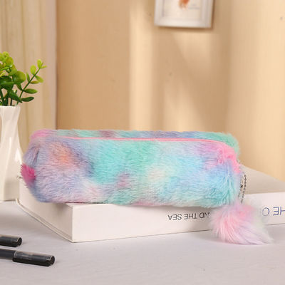 Bolsa de Papel de Veludo Longa de Aprendizagem de Plush Bolsa de Lápis Coração de Menina Bolsa de Lápis de Grande Capacidade