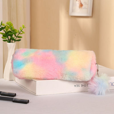 Bolsa de Papel de Veludo Longa de Aprendizagem de Plush Bolsa de Lápis Coração de Menina Bolsa de Lápis de Grande Capacidade