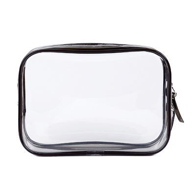 Bolsas de maquilhagem impermeáveis transparentes com fecho de fecho de fecho para viagens e organização de higiene