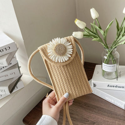 Saco tecido de flores ombro crossbody bolsa feminina para cores personalizadas e férias na praia