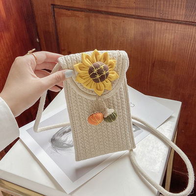 Saco tecido de flores ombro crossbody bolsa feminina para cores personalizadas e férias na praia