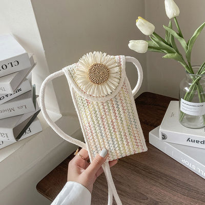Saco tecido de flores ombro crossbody bolsa feminina para cores personalizadas e férias na praia