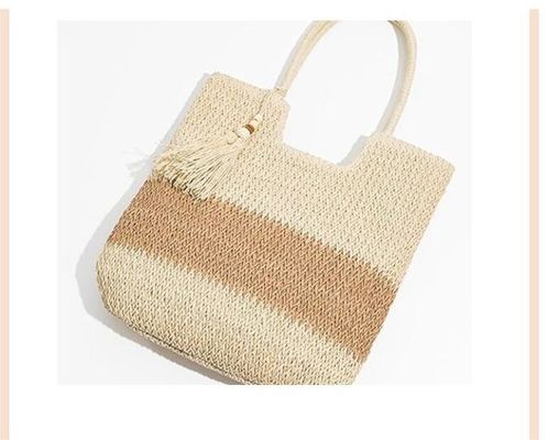 Saco de palha de verão Tote Raffia OEM / ODM Aceitável para moda Ladies Crochet Beach Bag