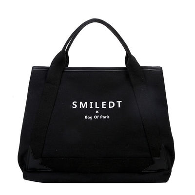 Logotipo personalizado de viagem de poliéster feminino ombro de lona bolsa de praia para compras e lazer