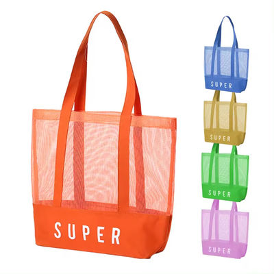 Material principal poliéster Custom Ultralight Large personalizado Beach Mesh Tote Bag