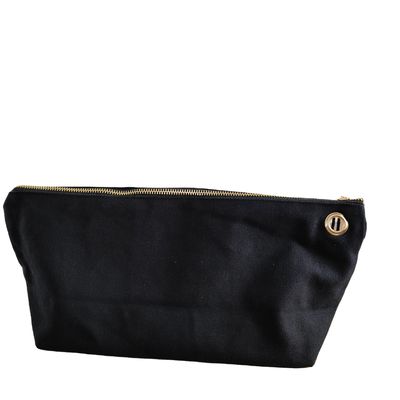 OEM/ODM aceito Logotipo personalizado Impresso em tela Bolsa de maquiagem com fecho para armazenamento de lápis e moedas