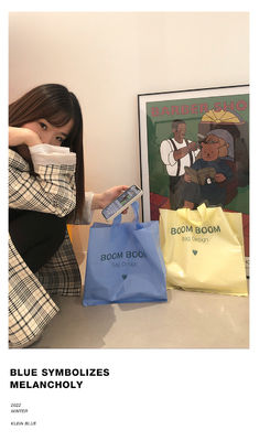 Logotipo personalizado Aceito Manos de Loop Suave Tote Saco de compras de plástico para embalagem de roupas