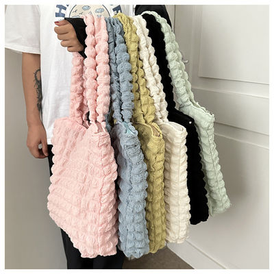 Bolsa de compras de bolhas de personalidade bolhas de flores de algodão bolsas de compras de bolhas de nuvem de rugas para mulheres