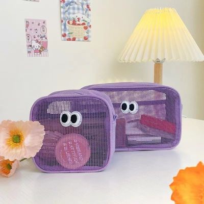 Saco de armazenamento 3D de malha de poliéster reciclado conveniente e durável para artigos de higiene de viagem